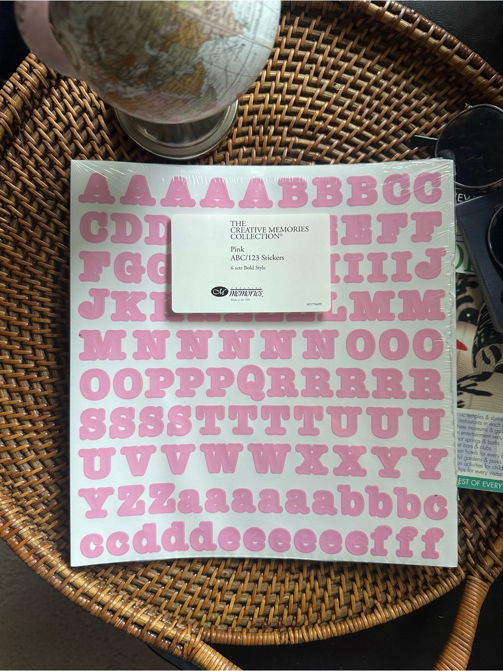 Creative Memories Pink ABC/123 Bold Style Pink Sticker Sheet New Sealed